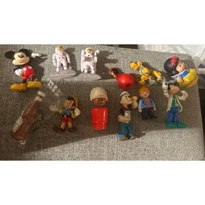 Vintage Mickey Mouse Pinocchio Popeye Goofy Snow White Toy small Figures Lot